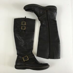 BOC Born Concept Espresso Brown Moto Boots 6 M/W